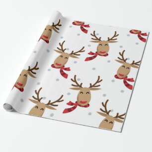 Papier Cadeau Cute Rudolph Motif de Noël