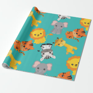 Papier Cadeau Cute Safari Wildlife
