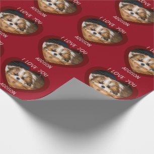 Papier Cadeau Cute shih tzu love Valentine coeur photo motif