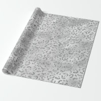 Cute Silver Cheetah Leopard Motif d'impression