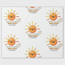 Cute Smiling Sun Birthday Wishes Wrapping Paper