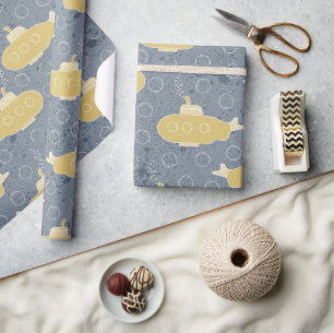 Papier Cadeau Cute Sous-Marine Boys Baby shower Nautique
