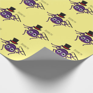 Papier Cadeau Cute Spider dans le top a un dessin animé