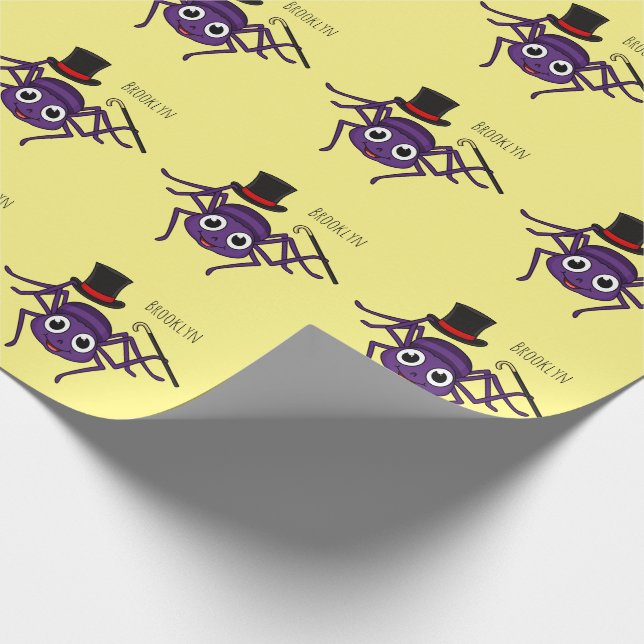 Papier Cadeau Cute Spider dans le top a un dessin animé (Coin)