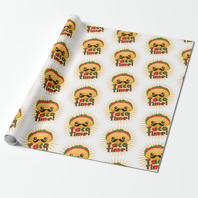Papier Cadeau Cute Taco Motif (Déroulé)