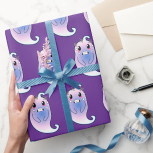 Papier Cadeau Cute terrifié gost drôle comique cadeaux de livre