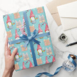 Papier Cadeau Cute Vintage Christmas Gift Gnome<br><div class="desc">Aquarelle peinte à la main</div>