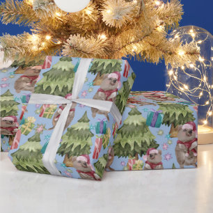 Papier Cadeau Cute Vintage Christmas Quokka