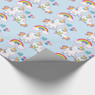 Papier Cadeau Cute White Unicorns Magical Mama & Baby