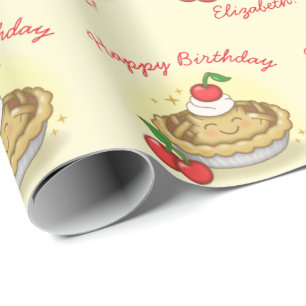 Papier Cadeau Cutie Pie Anniversaire Fête Enfants Cherry