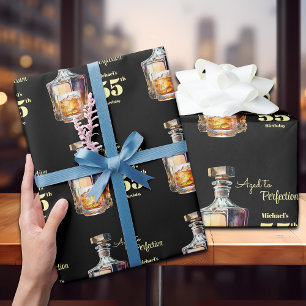 Papier Cadeau Cuvée Homme 55 ans Whisky Anniversaire Parfaitemen