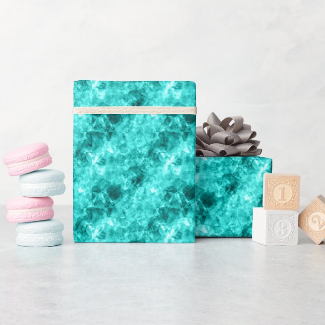 Papier Cadeau Cyan Crumpled Texture (Baby Shower)