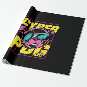 Papier Cadeau Cyber Carlin 2021 Drôle conception de Carlin chien