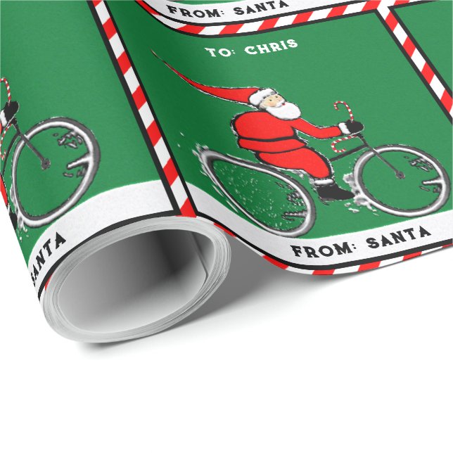 Papier Cadeau Cycling Cyclist Holiday Gift (Coin rond)