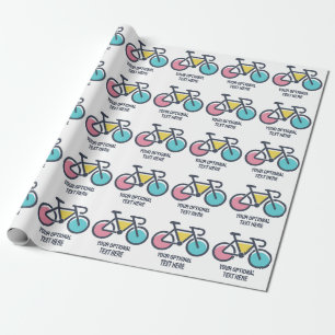 Papier Cadeau Cyclisme de texte personnalisé