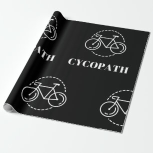 Papier Cadeau Cycopath Cyclisme Pun Minimaliste Vélo de Route Cy
