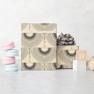 Papier Cadeau Cygne géométrique motif oiseau volant crème