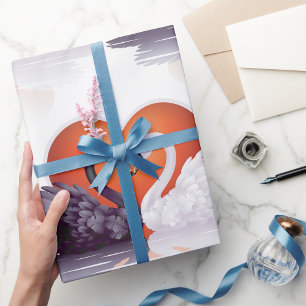 Papier Cadeau Cygne noir et blanc