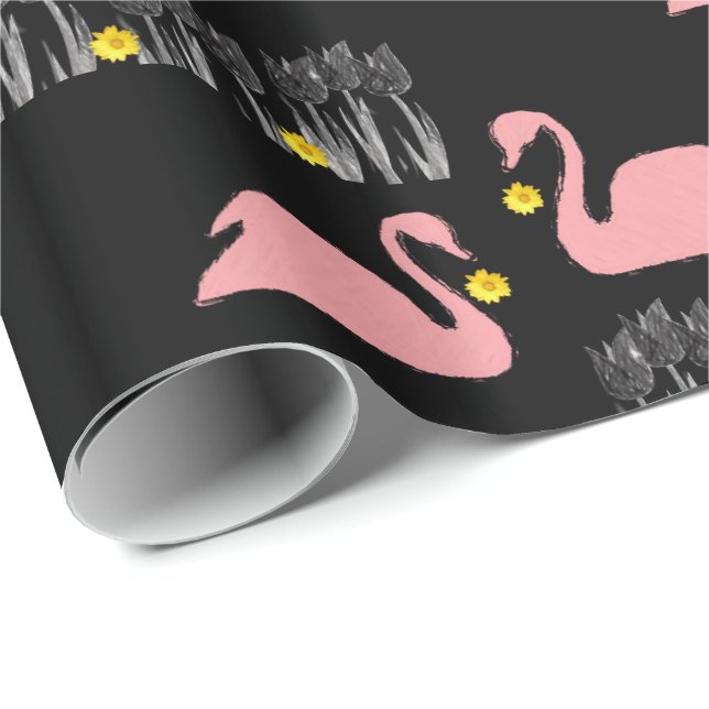 Papier cadeau Cygnes (Coin rond)
