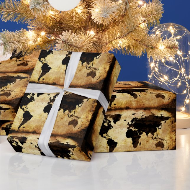 Papier Cadeau d-world map (Vacances)