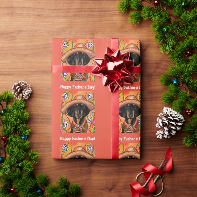 PAPIER CADEAU DACHSHUND      (Cadeau de vacances)