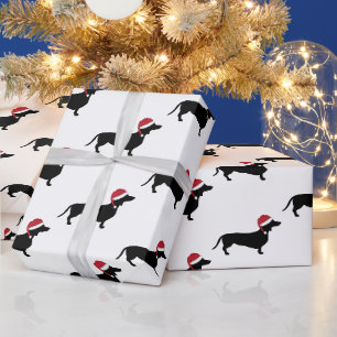 Papier Cadeau Dachshund à Noël
