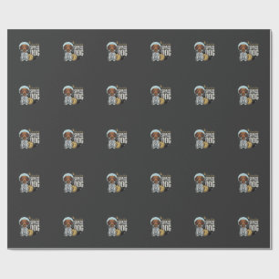 Papier Cadeau Dachshund Chien Spatial Astronaute Vecteur