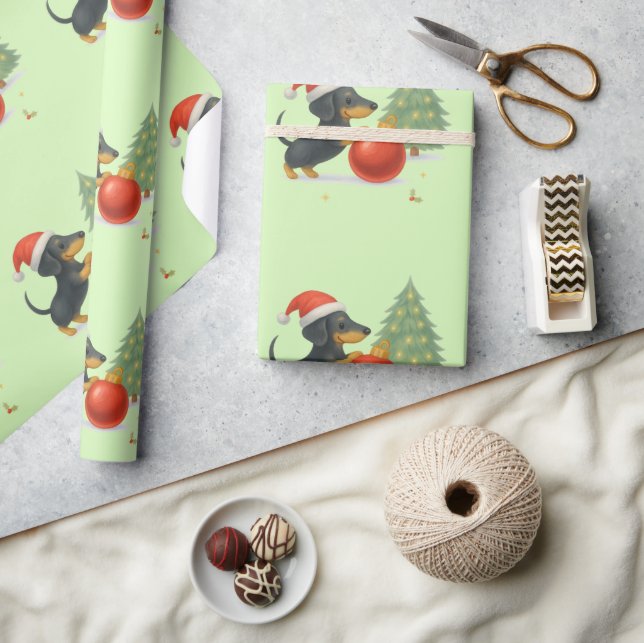 Papier Cadeau Dachshund Christmas Wrapping Paper | Dog Lover  (Artisanat)
