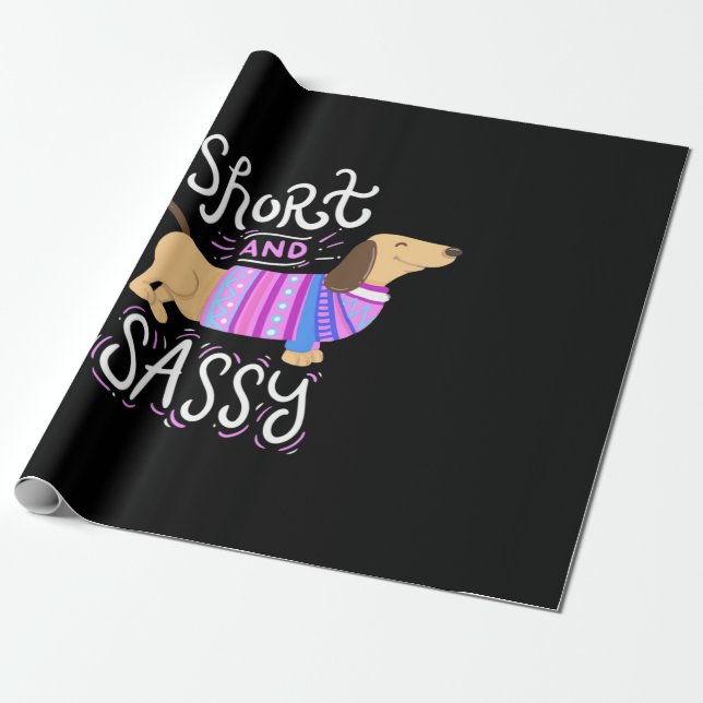 Papier Cadeau Dachshund Court Et Sassy (Déroulé)