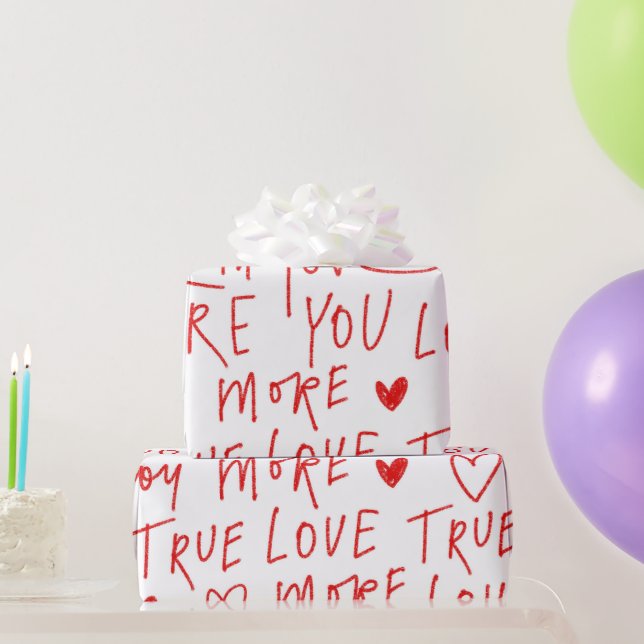 Papier Cadeau Dactylographie Amour  (Cadeaux de fête)