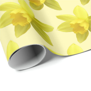 Papier Cadeau Daffodiles jaunes sur crème Arrière - plan Floral