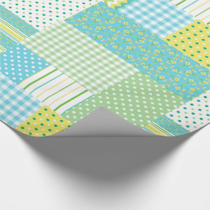 Papier Cadeau Daffodils Faux Patchwork Polkas Checks Florals