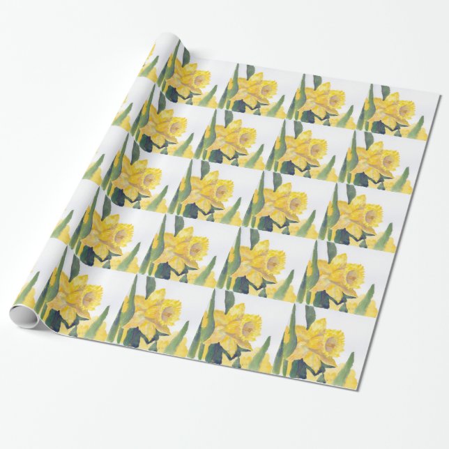 Papier Cadeau Daffodiques jaunes (Déroulé)