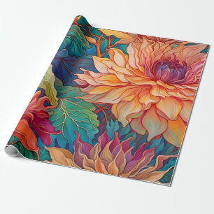 Papier Cadeau Dahlia Tapisserie florale