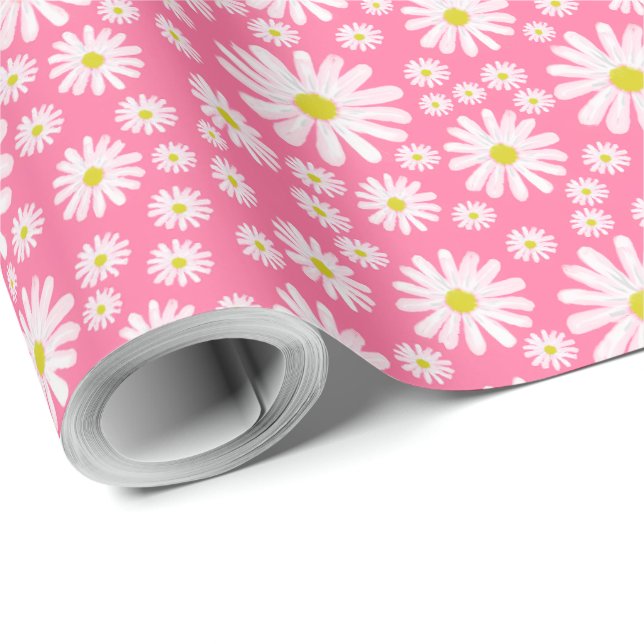 Papier Cadeau Daisies (Coin rond)