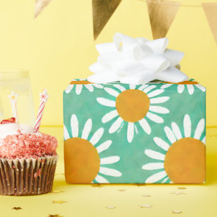 Papier Cadeau Daisies Boho Folk Art inspiré