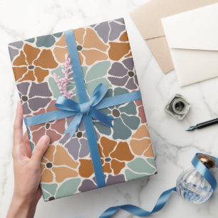 Papier Cadeau Daisy Colorée Rétro