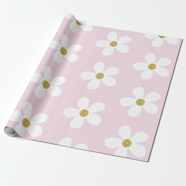 Papier Cadeau Daisy Gold (Déroulé)