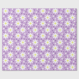 Papier Cadeau daisy points lilas