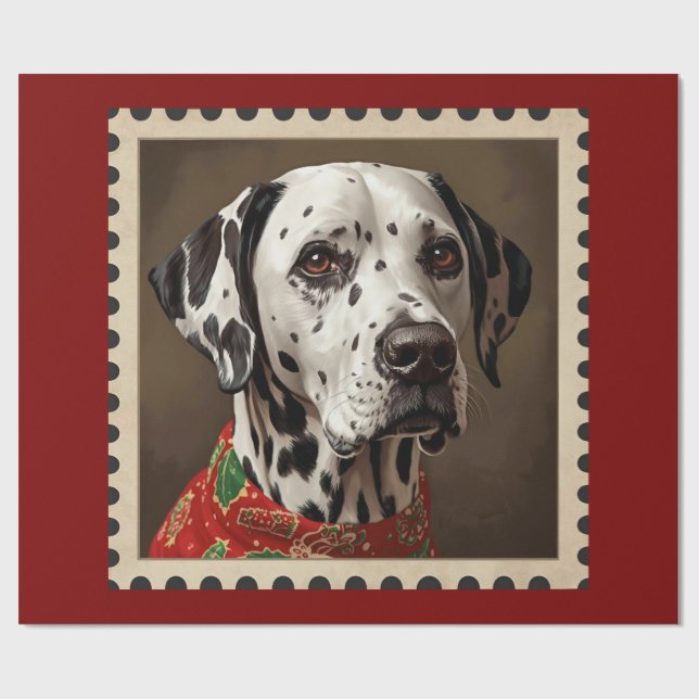 Papier Cadeau Dalmatian christmas (Plat)
