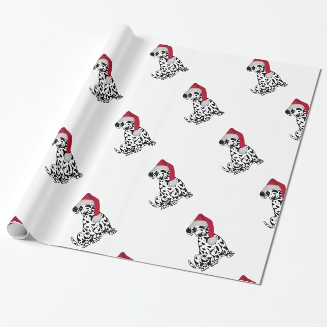 Papier Cadeau Dalmatie de Noël (Déroulé)