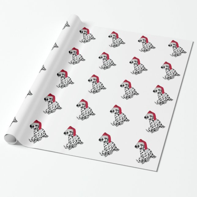 Papier Cadeau Dalmatie de Noël (Déroulé)