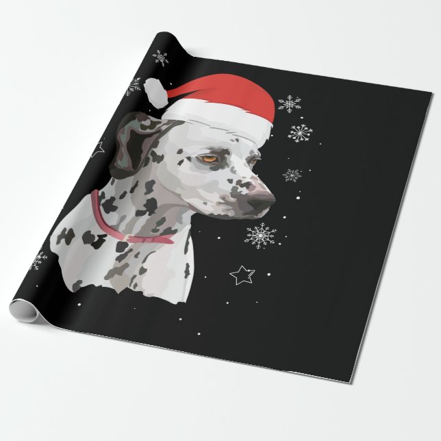 Papier Cadeau Dalmatien Satan Noël Enfants Garçons Filles Cadeau (Déroulé)