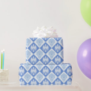 Papier Cadeau Damas bleu plaid