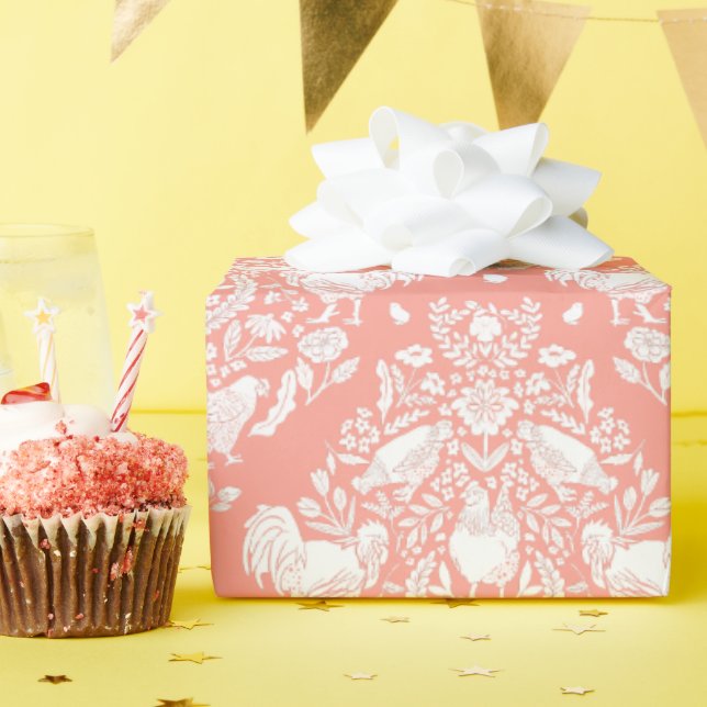 Papier Cadeau Damas de poulet (Fête d'anniversaire)