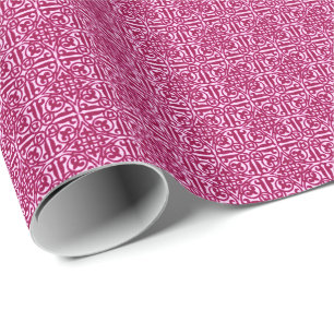 Papier Cadeau Damas médiéval Fleur de lis, vin de Bourgogne