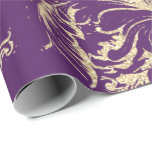 Papier Cadeau Damask Faux Gold Royal Purple Antonietta Cottage<br><div class="desc">Glam and Chic Wrapping Paper pour de nombreuses occasions comme anniversaire,  anniversaire,  mariage,  fête de mariage,  nouvel emploi,  nouvelle maison,  fête d'entreprise,  fête de retraite,  nouveau bébé...  florenceK</div>