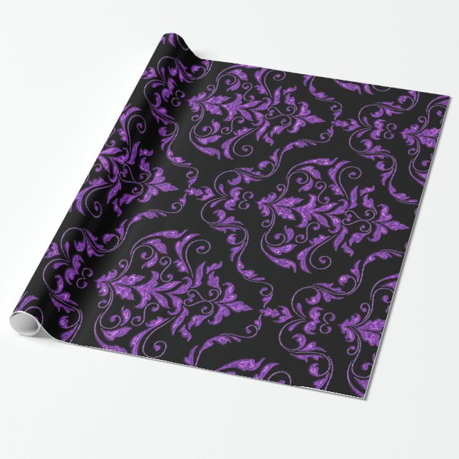 Papier Cadeau Damask Gothic Glint (Déroulé)