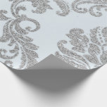 Papier Cadeau Damask Silver Grey Royal Metallic Blue Parties sci<br><div class="desc">Glam and Chic Wrapping Paper pour de nombreuses occasions comme anniversaire,  anniversaire,  mariage,  fête de mariage,  nouvel emploi,  nouvelle maison,  fête d'entreprise,  fête de retraite,  nouveau bébé...  florenceK</div>