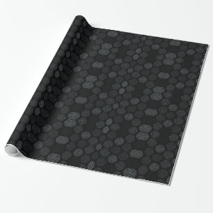 Papier Cadeau Damassé florale foncée